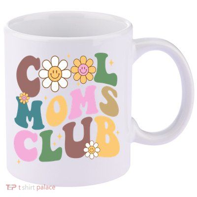 Cool Mom Club Floral Mothers Day 11oz C Handle Ceramic Mug