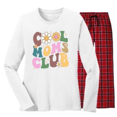 Cool Mom Club Floral Mothers Day Women's Long Sleeve Flannel Pajama Set 