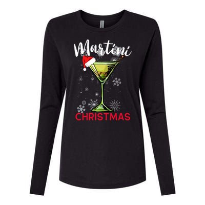 Christmas Martini Cocktail Happy Hour Funny Gift Meaningful Gift Womens Cotton Relaxed Long Sleeve T-Shirt