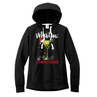 Christmas Martini Cocktail Happy Hour Funny Gift Meaningful Gift Women's Fleece Hoodie