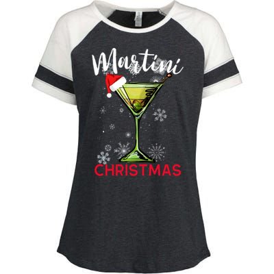 Christmas Martini Cocktail Happy Hour Funny Gift Meaningful Gift Enza Ladies Jersey Colorblock Tee