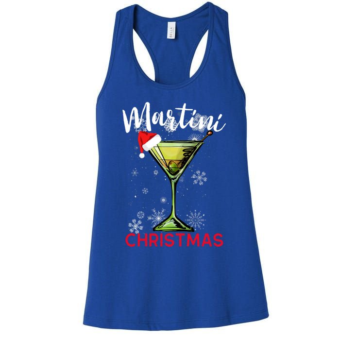 Christmas Martini Cocktail Happy Hour Funny Gift Meaningful Gift Women's Racerback Tank