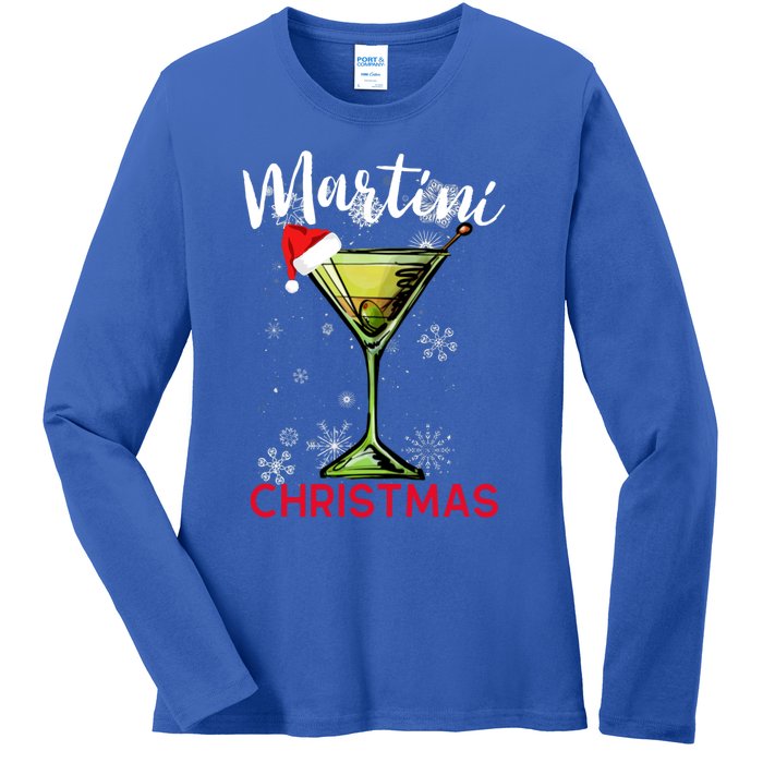 Christmas Martini Cocktail Happy Hour Funny Gift Meaningful Gift Ladies Long Sleeve Shirt