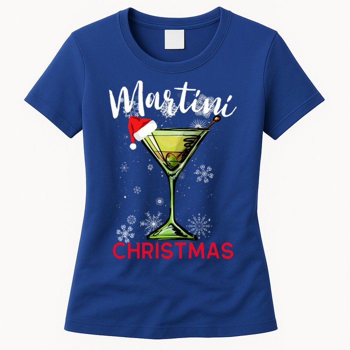 Christmas Martini Cocktail Happy Hour Funny Gift Meaningful Gift Women's T-Shirt