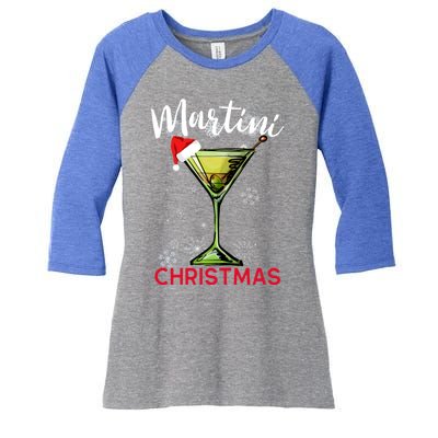 Christmas Martini Cocktail Happy Hour Funny Gift Meaningful Gift Women's Tri-Blend 3/4-Sleeve Raglan Shirt