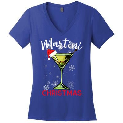 Christmas Martini Cocktail Happy Hour Funny Gift Meaningful Gift Women's V-Neck T-Shirt