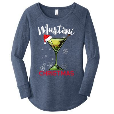 Christmas Martini Cocktail Happy Hour Funny Gift Meaningful Gift Women's Perfect Tri Tunic Long Sleeve Shirt