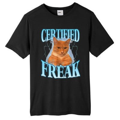 Cat Meme Certified Freak Eat Cement Cursed Cat Funny Tall Fusion ChromaSoft Performance T-Shirt