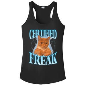 Cat Meme Certified Freak Eat Cement Cursed Cat Funny Ladies PosiCharge Competitor Racerback Tank