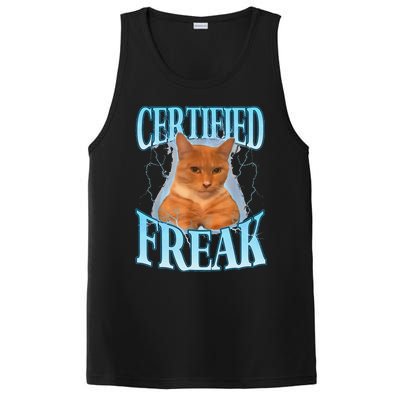 Cat Meme Certified Freak Eat Cement Cursed Cat Funny PosiCharge Competitor Tank