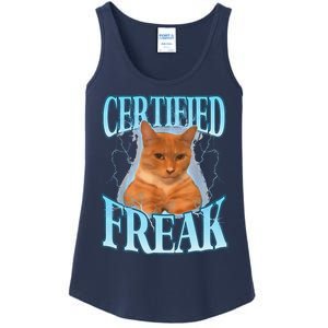 Cat Meme Certified Freak Eat Cement Cursed Cat Funny Ladies Essential Tank