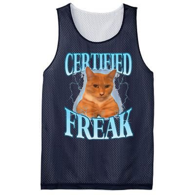 Cat Meme Certified Freak Eat Cement Cursed Cat Funny Mesh Reversible Basketball Jersey Tank