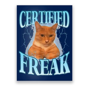 Cat Meme Certified Freak Eat Cement Cursed Cat Funny Poster