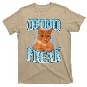 Cat Meme Certified Freak Eat Cement Cursed Cat Funny T-Shirt