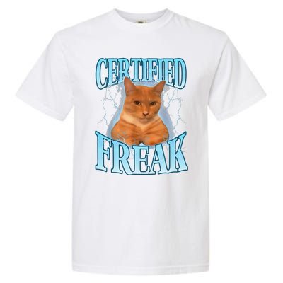 Cat Meme Certified Freak Eat Cement Cursed Cat Funny Garment-Dyed Heavyweight T-Shirt