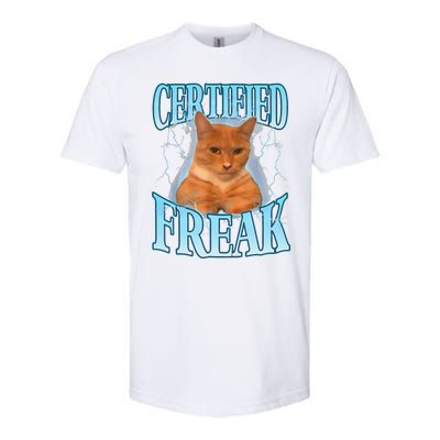 Cat Meme Certified Freak Eat Cement Cursed Cat Funny Softstyle CVC T-Shirt