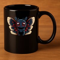 Cute Mothman Cryptid Kawaii 11oz C Handle Ceramic Mug