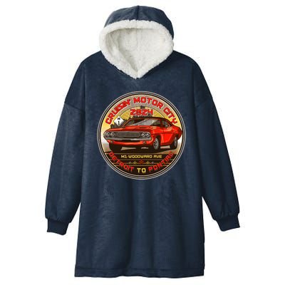 Cruisin Motor City Detroit To Pontiac 2024 Emblem Color Version Hooded Wearable Blanket