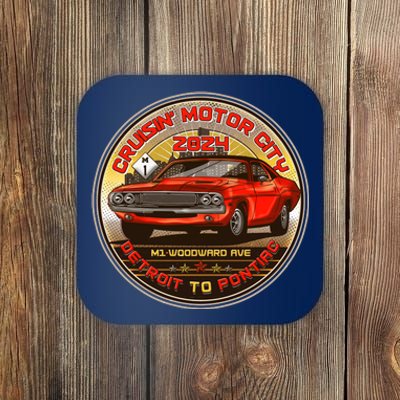 Cruisin Motor City Detroit To Pontiac 2024 Emblem Color Version Coaster