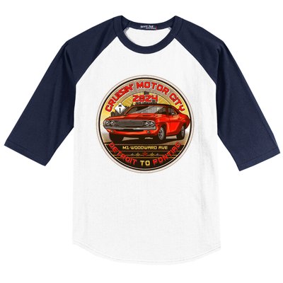 Cruisin Motor City Detroit To Pontiac 2024 Emblem Color Version Baseball Sleeve Shirt