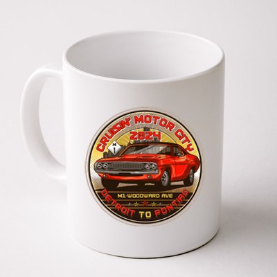 Cruisin Motor City Detroit To Pontiac 2024 Emblem Color Version Coffee Mug