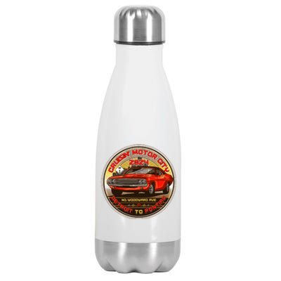 Cruisin Motor City Detroit To Pontiac 2024 Emblem Color Version Stainless Steel Insulated Water Bottle