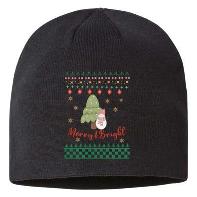 Cool Merry Christmas And Bright Snowman Sustainable Beanie