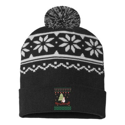 Cool Merry Christmas And Bright Snowman USA-Made Snowflake Beanie