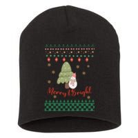 Cool Merry Christmas And Bright Snowman Short Acrylic Beanie