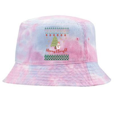 Cool Merry Christmas And Bright Snowman Tie-Dyed Bucket Hat