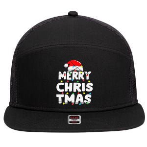 Christmas Merry Christmas Family Matching Christmas 7 Panel Mesh Trucker Snapback Hat