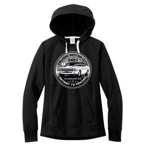 Cruisin Motor City Detroit To Pontiac 2024 Emblem Silver Version Women's Fleece Hoodie