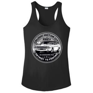 Cruisin Motor City Detroit To Pontiac 2024 Emblem Silver Version Ladies PosiCharge Competitor Racerback Tank