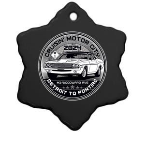 Cruisin Motor City Detroit To Pontiac 2024 Emblem Silver Version Ceramic Star Ornament