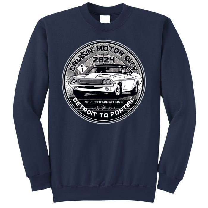 Cruisin Motor City Detroit To Pontiac 2024 Emblem Silver Version Sweatshirt