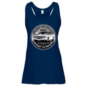 Cruisin Motor City Detroit To Pontiac 2024 Emblem Silver Version Ladies Essential Flowy Tank