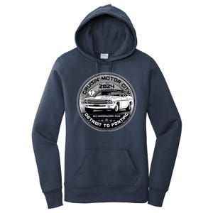 Cruisin Motor City Detroit To Pontiac 2024 Emblem Silver Version Women's Pullover Hoodie