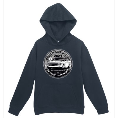 Cruisin Motor City Detroit To Pontiac 2024 Emblem Silver Version Urban Pullover Hoodie