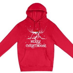 Christmas Moose Christmoose Xmas Winter Gift Premium Pullover Hoodie