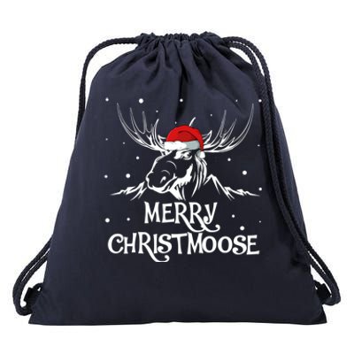 Christmas Moose Christmoose Xmas Winter Gift Drawstring Bag