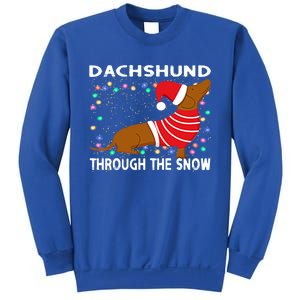 Cute Merry Christmas Dachshund Dog Through The Snow Funny Gift Sweatshirt