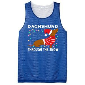 Cute Merry Christmas Dachshund Dog Through The Snow Funny Gift Mesh Reversible Basketball Jersey Tank