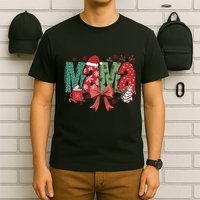 Christmas Mama Coquette Bow Mama Claus Christmas Tree Cake T-Shirt