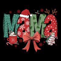 Christmas Mama Coquette Bow Mama Claus Christmas Tree Cake T-Shirt