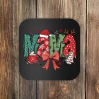 Christmas Mama Coquette Bow Mama Claus Christmas Tree Cake Coaster