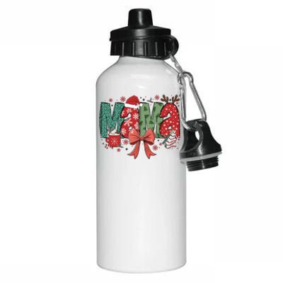 Christmas Mama Coquette Bow Mama Claus Christmas Tree Cake Aluminum Water Bottle