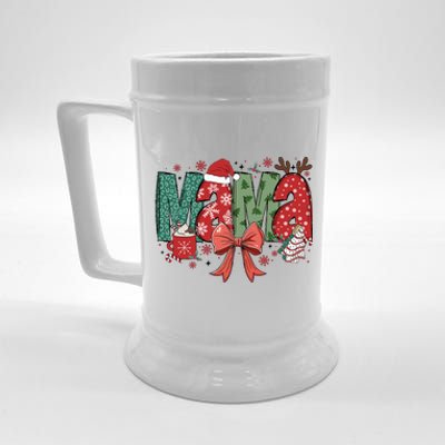 Christmas Mama Coquette Bow Mama Claus Christmas Tree Cake Beer Stein