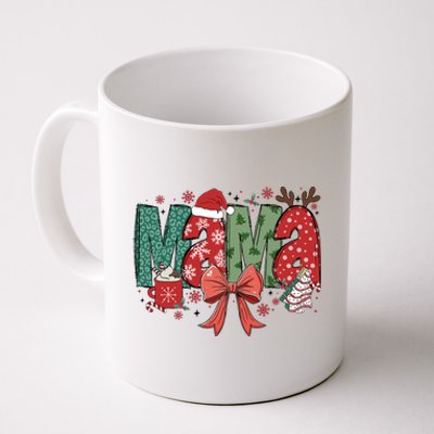 Christmas Mama Coquette Bow Mama Claus Christmas Tree Cake Coffee Mug