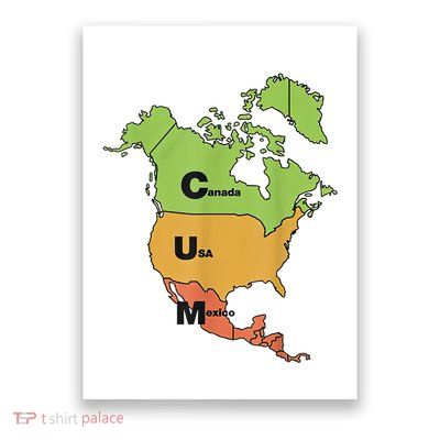 Cum Map Canada Usa And Mexico Funny Adult Humor Poster