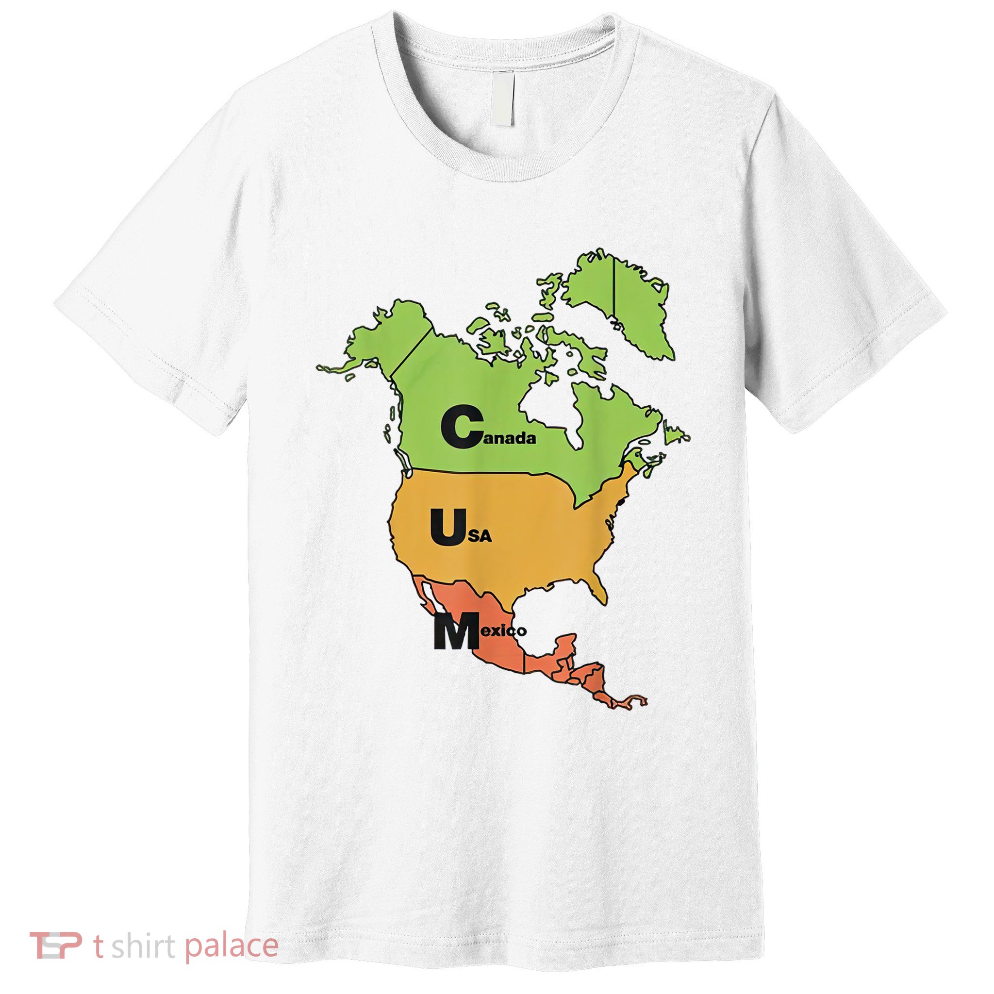 Cum Map Canada Usa And Mexico Funny Adult Humor Premium T-Shirt